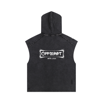 Snow Washed Boxy Hooded Tank Top