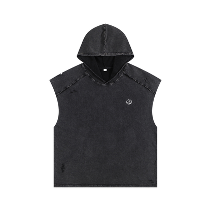 Snow Washed Boxy Hooded Tank Top