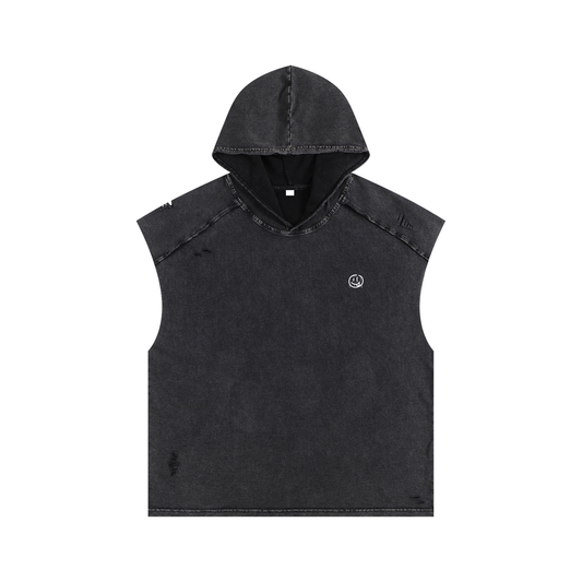 Snow Washed Boxy Hooded Tank Top
